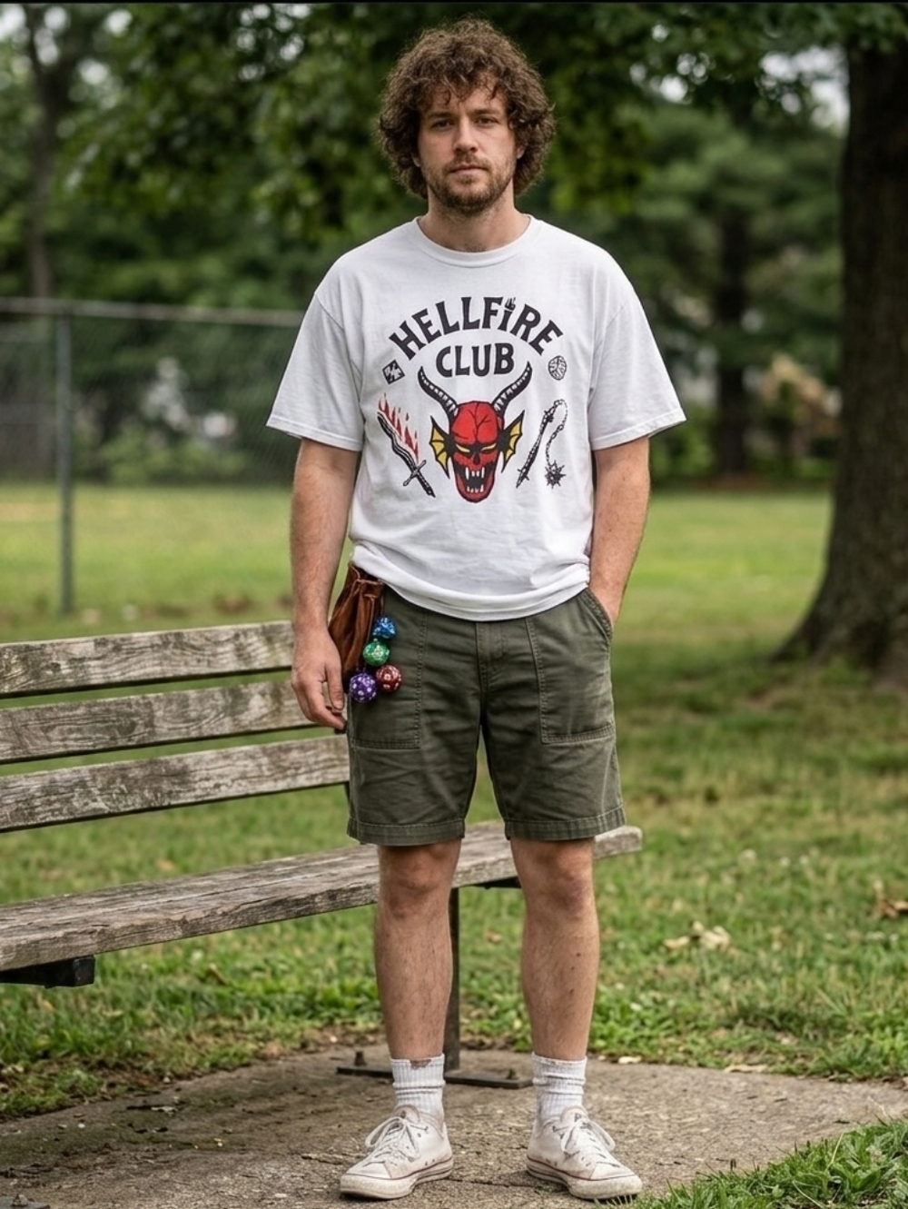 Netflix Official Merch Stranger Things Hellfire Club White Tee Size Large